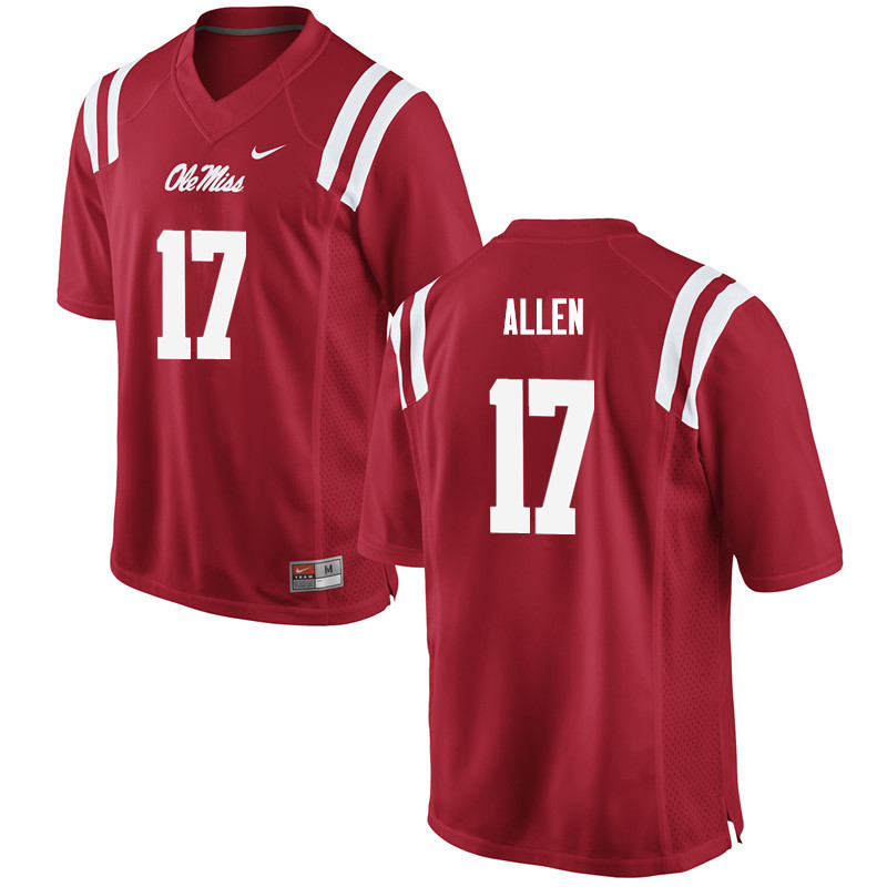 Floyd Allen Ole Miss Rebels NCAA Men's Red #17 Stitched Limited College Football Jersey GQG7758WJ